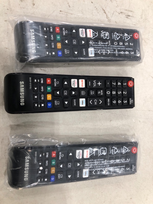 Photo 2 of **SET OF 3** Samsung OEM Remote Control with Netflix Hotkey - Black (BN59-01315J)
