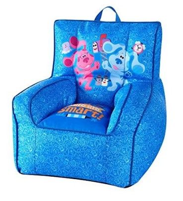 Photo 1 of Idea Nuova Nickelodeon Blues Clues Toddler Nylon Bean Bag Chair With Piping & Top Carry Handle