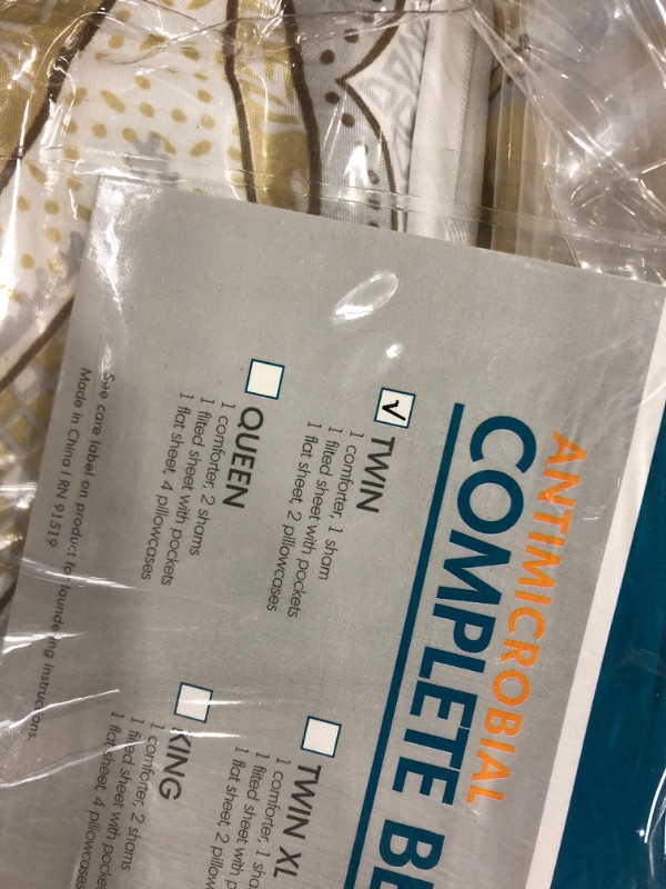 Photo 1 of Comfort Spaces Bed in A Bag - Trendy Casual Design Cozy Comforter with Complete Sheet Set with Side Pocket, All Season Cover, Matching Shams Twin, Sienna, Paisley Wheat 6 Piece Twin Sienna, Paisley Wheat