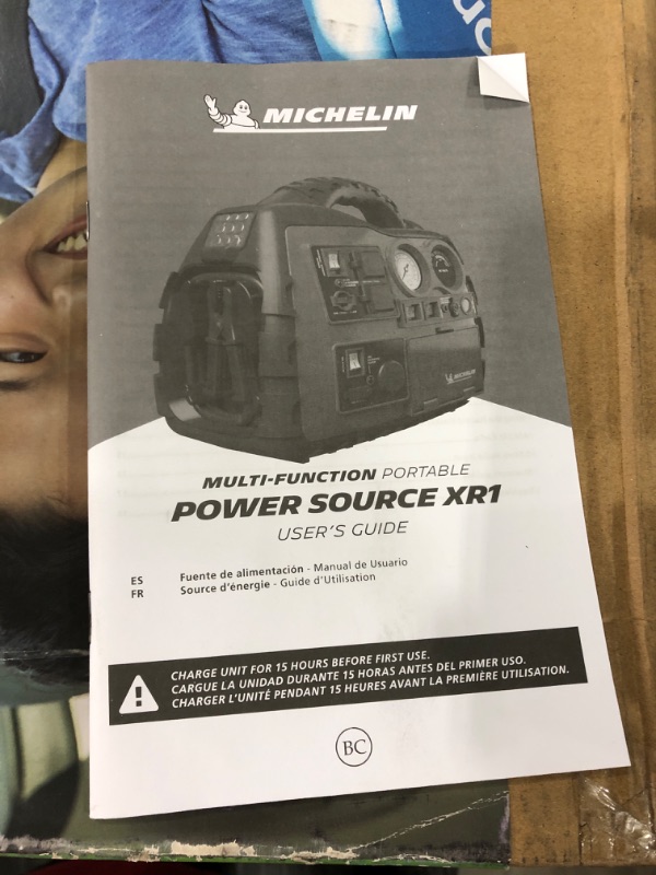 Photo 2 of MICHELIN ML0728 Power Source XR1 Portable 1000 Amps Jump Starter with Air Compressor and 400 Watt Peak Surge Power Inverter and Bluetooth