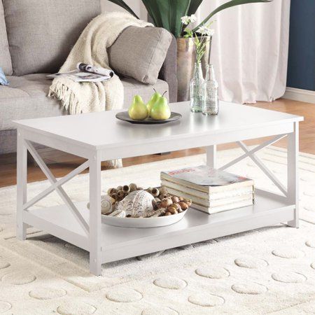 Photo 1 of 203082W Oxford Coffee Table with Shelf White
