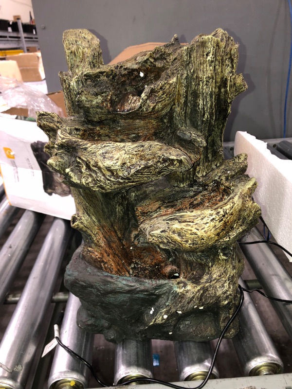 Photo 1 of Alpine CORPORATION -Tiered Log Fountain with LED Lights WIN794S