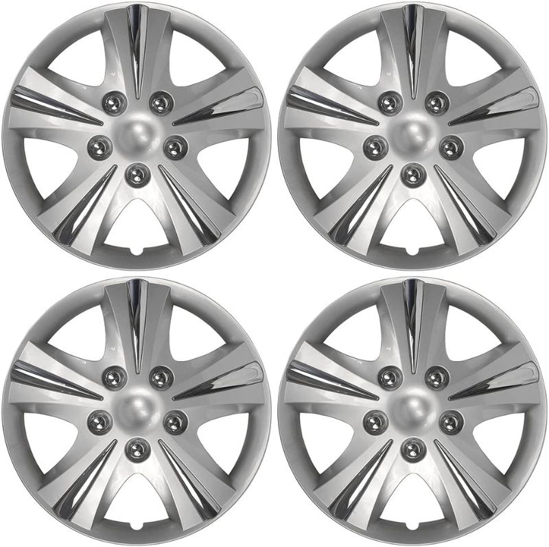 Photo 1 of Custom Accessories 96411 GT-5 Silver 15" Wheel Cover, Pack of 4
