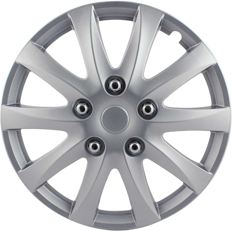 Photo 2 of Custom Accessories 96411 GT-5 Silver 15" Wheel Cover, Pack of 4
