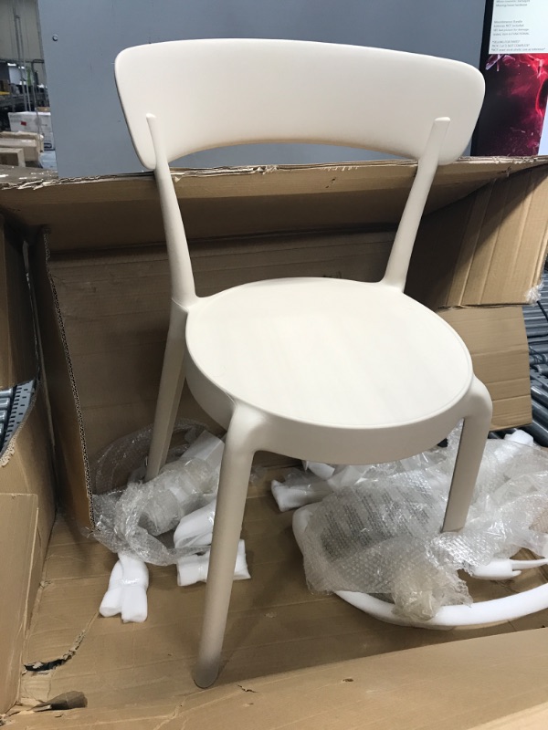 Photo 2 of Amazon Basics Beige, Armless Bistro Dining Chair