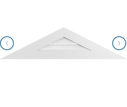 Photo 1 of  Set of 2-   52-INCH W X 13-INCH H TRIANGLE SURFACE MOUNT PVC GABLE VENT 6/12 PITCH: FUNCTIONAL, W/ 3-1/2-INCH W X 1-INCH P STANDARD FRAME
