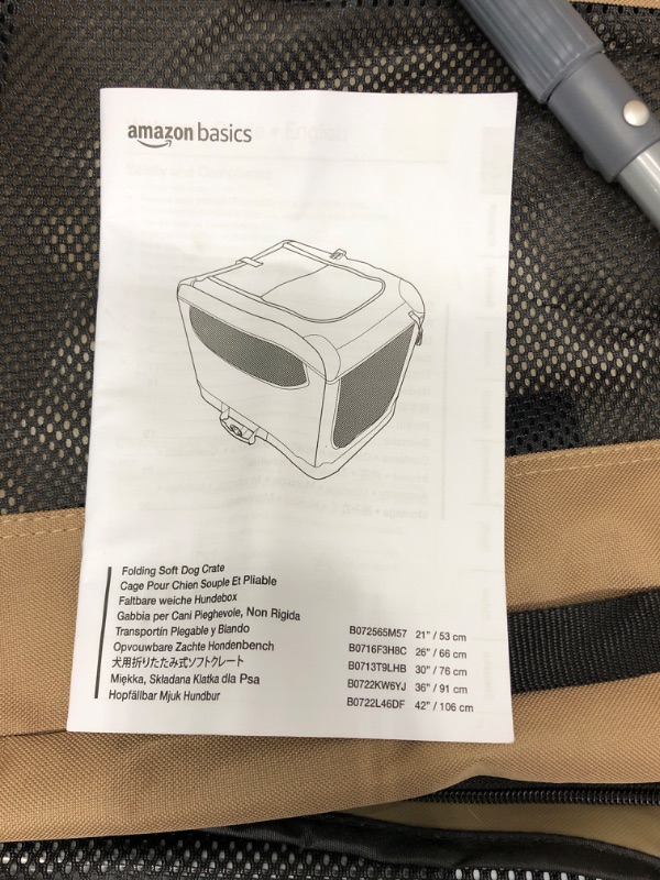 Photo 3 of Amazon Basics Portable Folding Soft Dog Travel Crate Kennel M - 30"