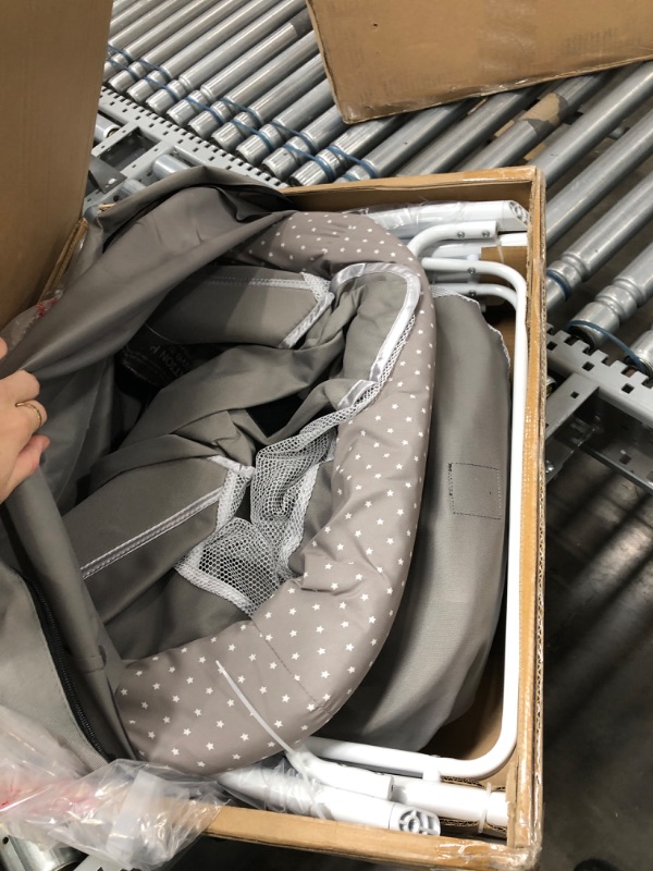 Photo 2 of Dream On Me Traveler Portable Bassinet in Cloud Grey, Lightweight and Breathable Mesh Design, Easy to Clean and Fold Baby Bassinet - Carry Bag Included
