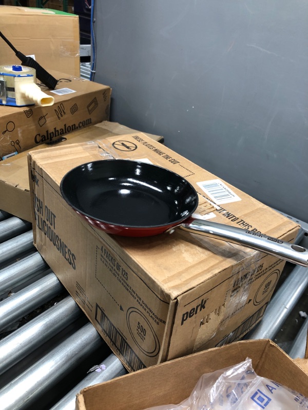 Photo 2 of Delish by Dash: 8" Lightweight Cast Iron Pan for Pancakes, sauces, vegetables, pasta, and more - Red 8" Red