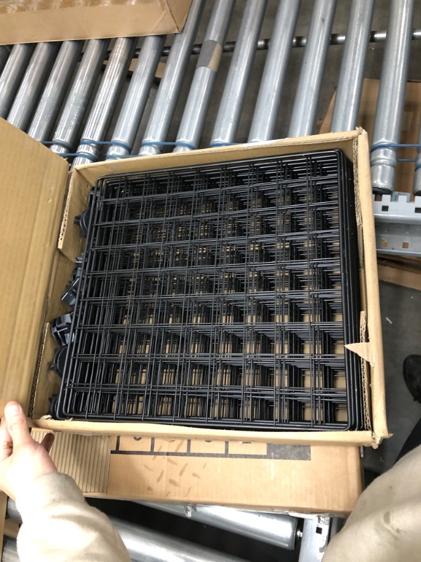 Photo 2 of Amazon Basics 6-Cube Wire Grid Storage Shelves, 14" x 14" Stackable Cubes, Black
