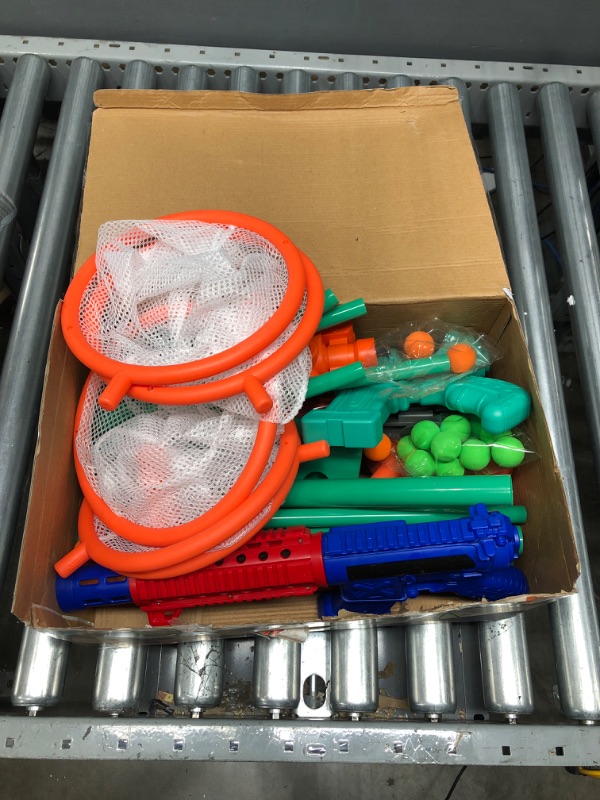 Photo 1 of IFLOVE Shooting Games Toys for Age 5 6 7 8 9 10+ Years Old Boys,Kids Toys Outdoor Games with 2pk Popper Air Toy Guns & Moving Shooting Target & 24 Foam Balls,Birthday Gift for Boys