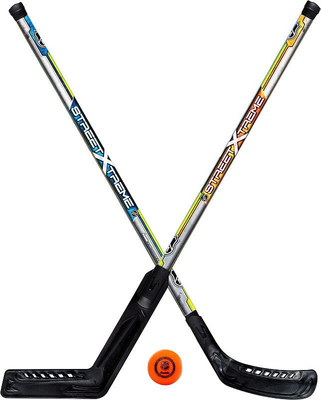 Photo 1 of Franklin Sports NHL Kids Street Hockey Stick Set - Includes (2) Youth Street Hockey Sticks + (1) Outdoor Roller Hockey Ball - Perfect Hockey Starter Set for Kids
