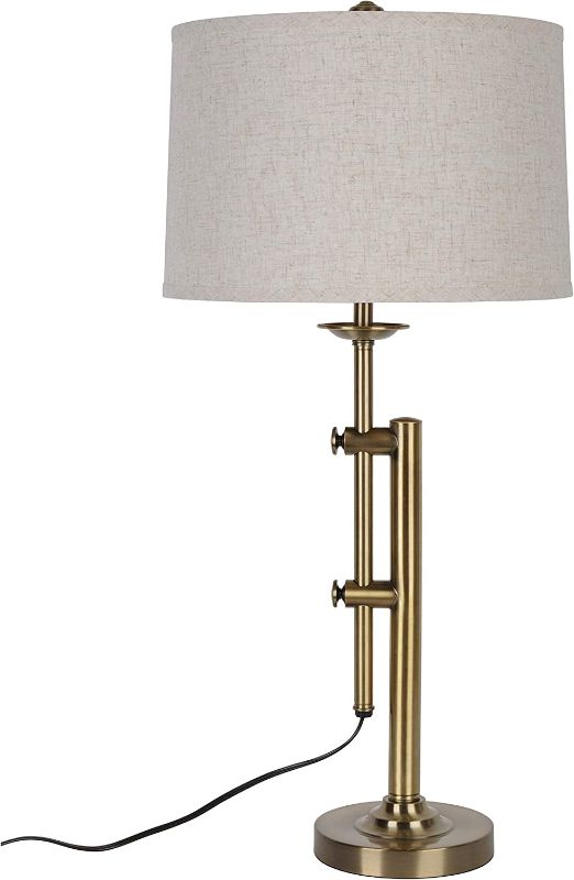 Photo 1 of Decor Therapy Aberman Adjustable Height Table Lamp, zadar Bronze (TL12730)
