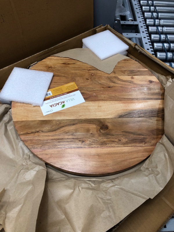 Photo 2 of ***SEE NOTES*** Villa Acacia Lazy Susan - 22 Inch Round Wooden Turntable Organizer for Table, Cabinet or Pantry - Kitchen Essentials for Serving & Storage
