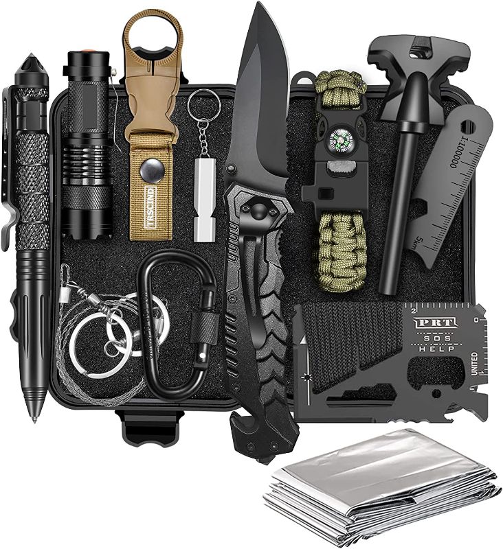 Photo 1 of Gifts for Men Dad Him Husband, Survival Kit Tools, Survival Gear and Equipment 11 in 1, Stocking Stuffers Birthday Gifts for Boyfriend Teenage Boy Christmas, Cool Gadgets for Hunting Camping Fishing
