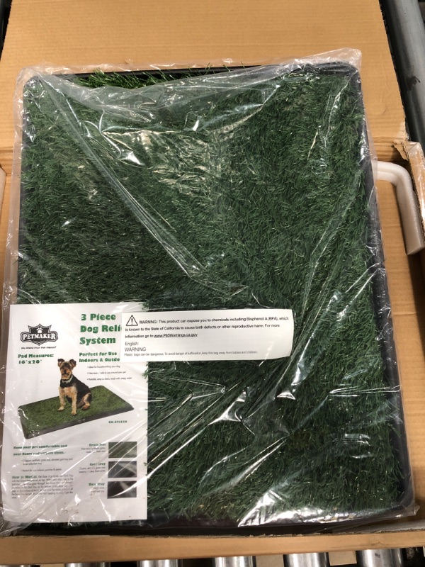 Photo 2 of Artificial Grass Pad for Dogs and Small Pets – Portable Training Pad with Tray – Dog Housebreaking Supplies by PETMAKER (16" x 20")