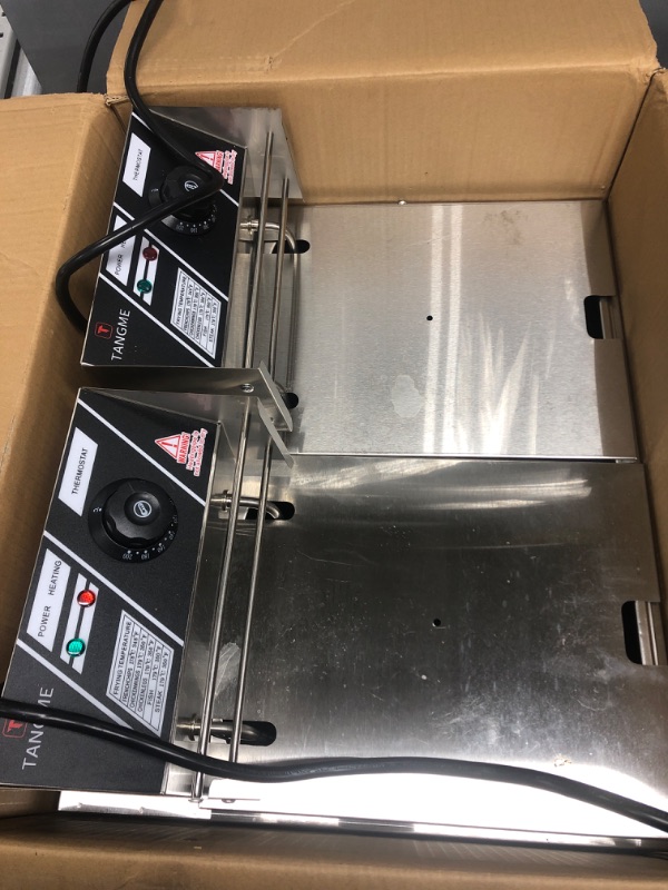 Photo 2 of Commercial Deep Fryer - 3400W Electric Deep Fryers with Baskets 0.6mm Thickened Stainless Steel Countertop Oil Fryer 12.7QT/12L Large Capacity with Temperature Limiter