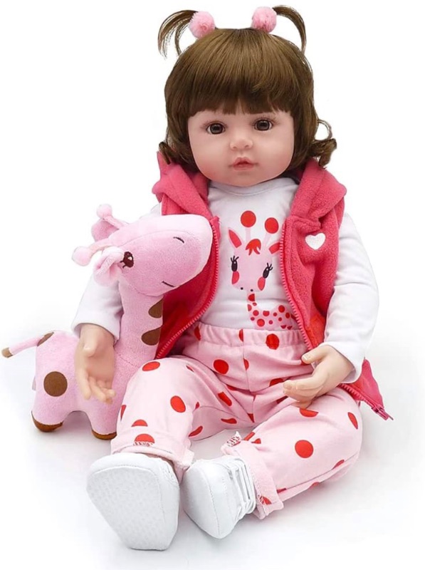 Photo 1 of CHAREX Reborn Baby Dolls Toddler - Realisitc Reborn Girl 18 inch Doll Weighted Lifelike with Soft Silicone Body Gift Set for Children Age 3+