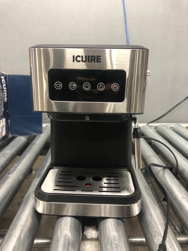 Photo 2 of ***SEE NOTES*** ICUIRE Espresso Machine with Milk Frother, 20 Bar Pump Pressure Coffee Machine, 1.5L/50oz Removable Water Tank, 1050W Semi-Automatic Espresso/Latte/Cappuccino Machines for Home Barista, Office
