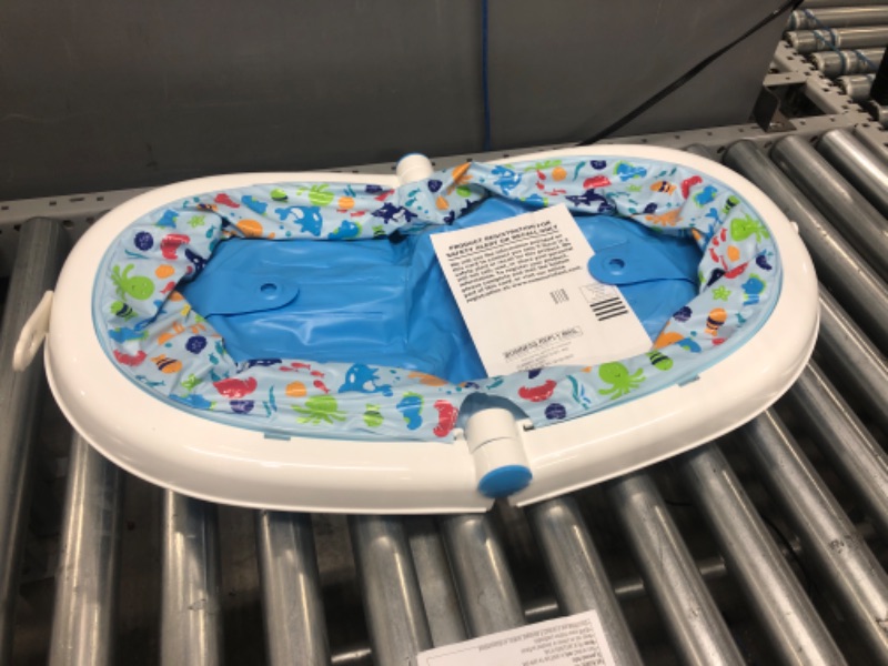 Photo 2 of Summer Foldaway Baby Bath - Convenient Baby Bathtub that Compactly Folds for Easy Storage and Travel - Includes Removable Inclined Positioner and Inflatable Base for Extra Support - Durable Infant Tub