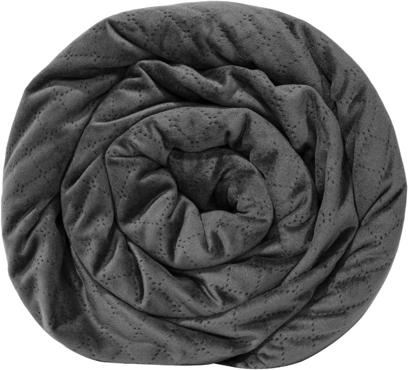 Photo 1 of BlanQuil Quilted Weighted Blanket W/ Removable Cover (Charcoal 15lb)
