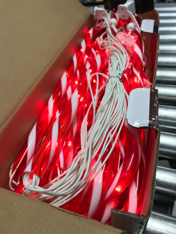 Photo 2 of 22" Christmas Candy Cane Lights 14 Packs WOHOOW Candy Cane Pathway Marker Lights (98 Red Lights), Holiday Walkway Lights Outdoor Christmas Ornaments, Outside Decoration for Yard Lawn
