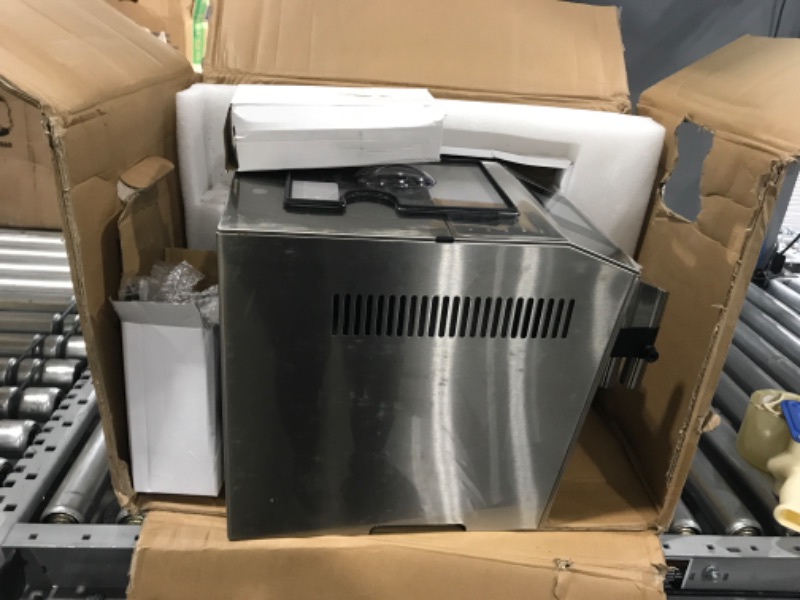 Photo 1 of *missing power cord* Mcilpoog Fully Automatic Espresso Coffee Machine, Silver Full Metal, Super Automatic Espresso Machine with Milk can, WS-S7 can make Americano, Latte, Cappuccino, Hot Water
