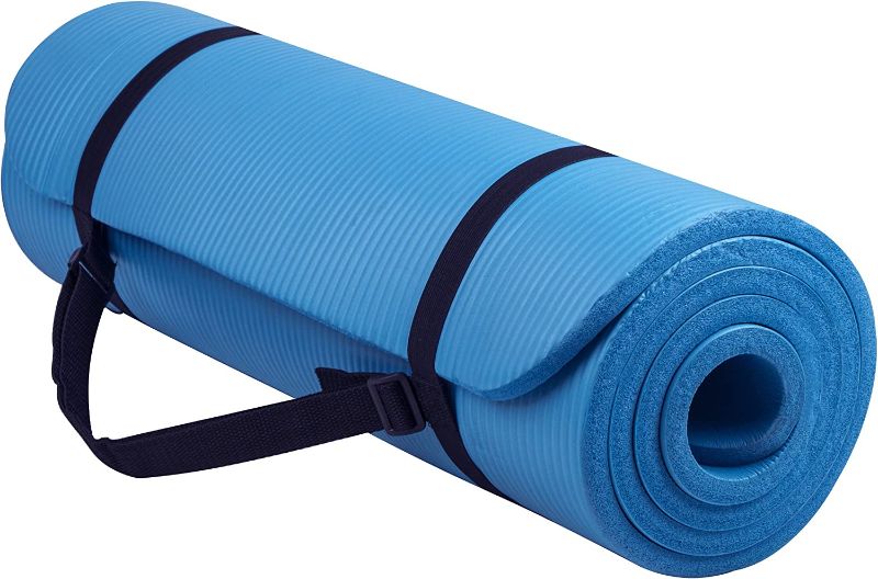 Photo 1 of 
BalanceFrom All Purpose 1/2-Inch Extra Thick High Density Anti-Tear Exercise Yoga Mat with Carrying Strap and Yoga Blocks