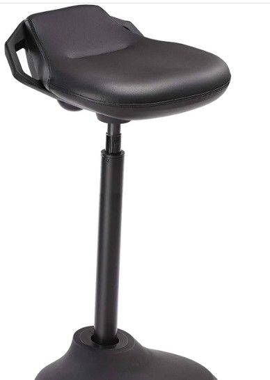 Photo 1 of SONGMICS Standing Cloth Desk Chair, Adjustable Ergonomic Standing Stool, Black