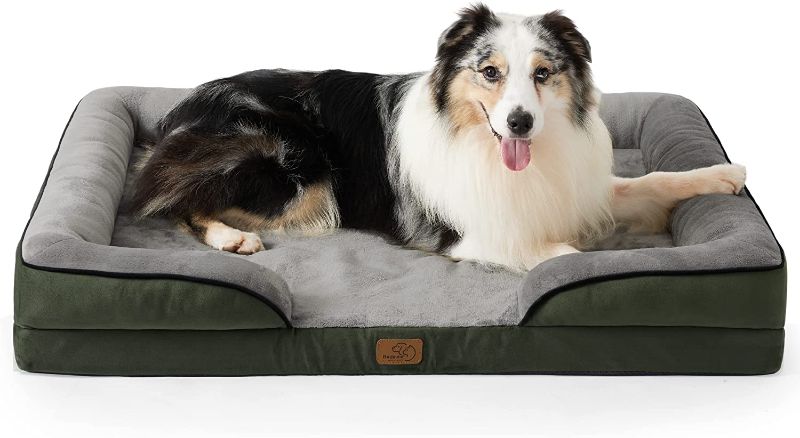 Photo 1 of Bedsure Orthopedic Dog Bed, Bolster Dog Beds for Extra Large Dogs - Foam Sofa with Removable Washable Cover, Waterproof Lining and Nonskid Bottom Couch
