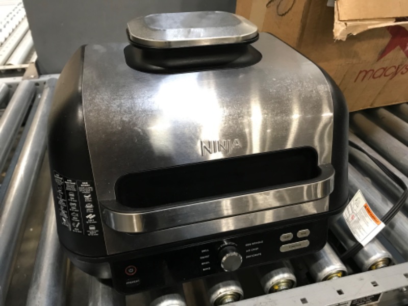 Photo 2 of (Used) Ninja IG601 Foodi XL 7-in-1 Indoor Grill Combo, use Opened or Closed, Air Fry, Dehydrate & More, Pro Power Grate, Flat Top Griddle, Crisper, Black, 4 Quarts