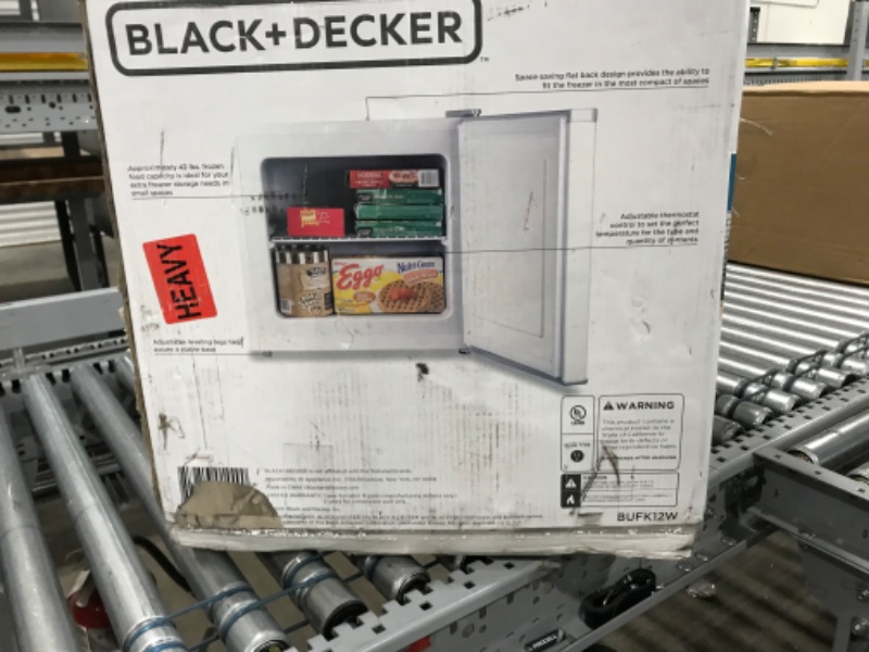 Photo 1 of DOES NOT WORK--PARTS ONLY BLACK+DECKER 1.2 Cu. Ft. Compact Upright Freezer, Mini Deep Freeze with Full-Width Wire Shelf

