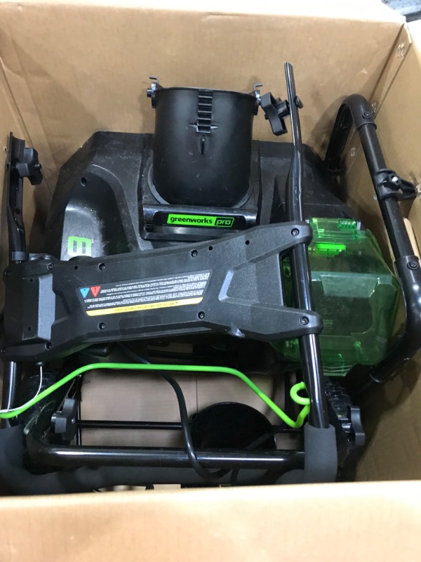 Photo 3 of WORKING UNKNOWN, MISSING PARTS UNKNOWN Greenworks Pro 80V 21" Brushless Cordless Lawn Mower, (2) 2.0Ah Batteries and 30 Minute Rapid Charger Included
