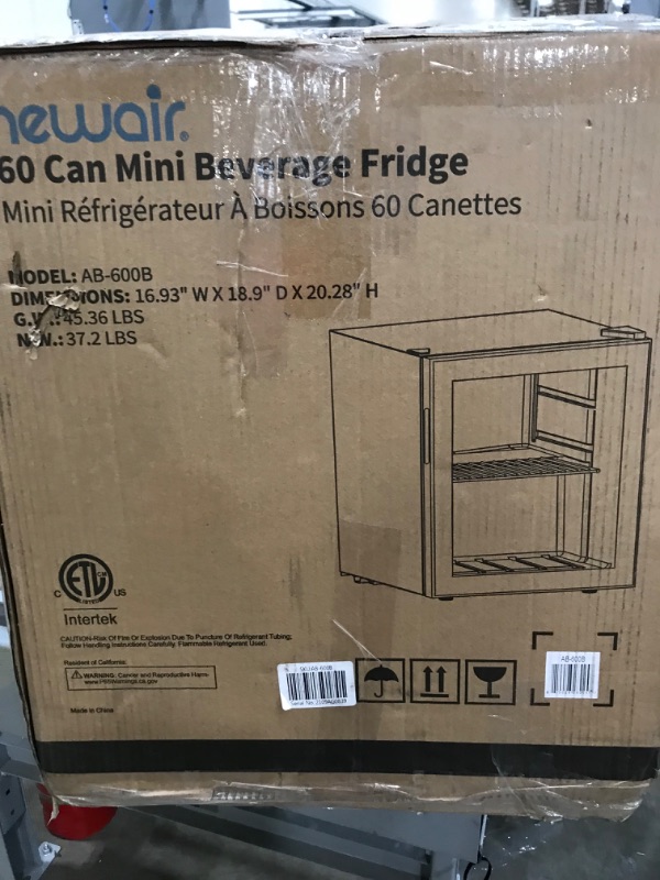 Photo 4 of NewAir 60 Can Beverage Fridge with Glass Door - Black

