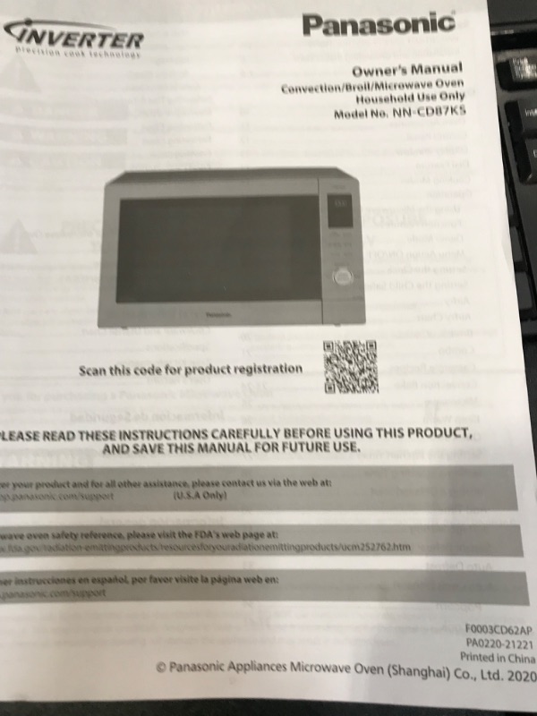 Photo 4 of Panasonic Microwave Oven NN-SN966S Stainless Steel Countertop/Built-In with Inverter Technology and Genius Sensor, 2.2 Cubic Foot, 1250W
