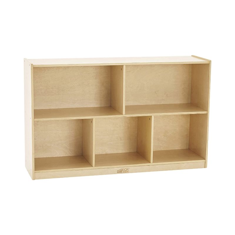 Photo 1 of ECR4Kids - ELR-0420 Birch 5-Section School Classroom Storage Cabinet with Casters, Natural, 30"