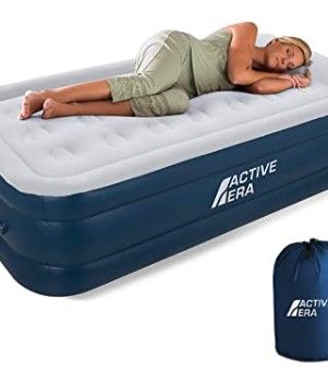 Photo 1 of Active Era Overnight Bundle Twin Air Mattress and 3 Season Sleeping Bag - Elevated Inflatable Mattress with Built in Pump and Raised Pillow & Lightweight, Compact Sleeping Bag and Blanket