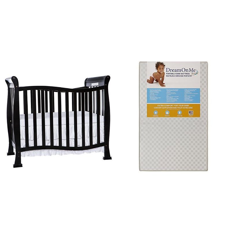 Photo 1 of Dream On Me Violet 4 in 1 Convertible Mini Crib with Dream On Me 3 Portable Crib Mattress, White
