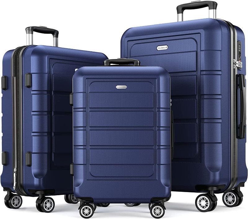 Photo 1 of ***SEE NOTE*** SHOWKOO Luggage Sets Expandable PC+ABS Durable Suitcase Double Wheels TSA Lock 3pcs Blue
