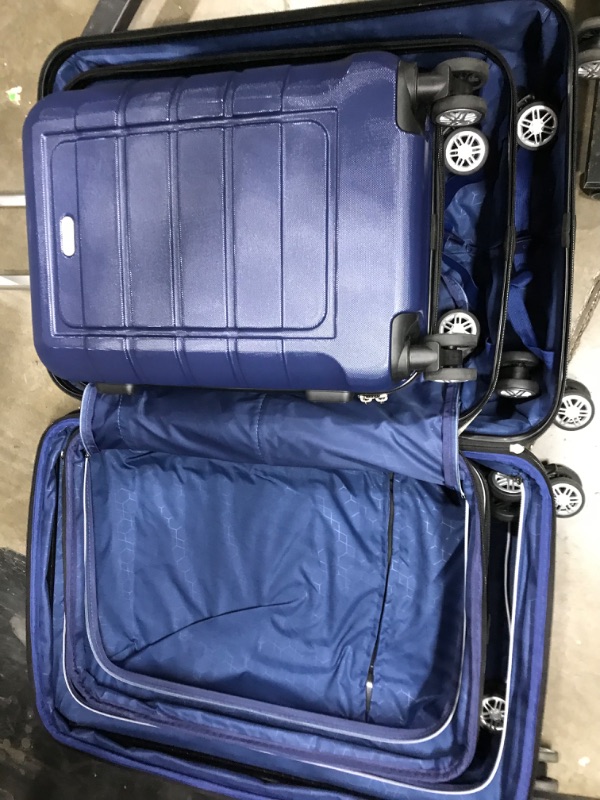 Photo 2 of ***SEE NOTE*** SHOWKOO Luggage Sets Expandable PC+ABS Durable Suitcase Double Wheels TSA Lock 3pcs Blue
