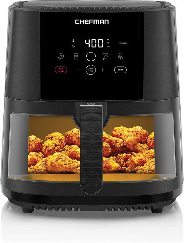 Photo 1 of **non-functional , parts only**
Chefman?TurboTouch Easy View Air Fryer, The Most Convenient And?Healthy?Way?To?Cook Oil-Free, Watch Food Cook To Crispy And Low-Calorie Finish Through Convenient Window, 8 Qt
