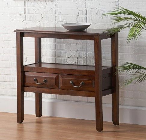 Photo 1 of Grant Acacia Wood Accent Table by Christopher Knight Home - Mahogany
