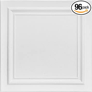 Photo 1 of A La Maison Ceilings R24 Line Art Foam Glue-up Ceiling Tile (259 sq. ft./Case), Pack of 96, Plain White
