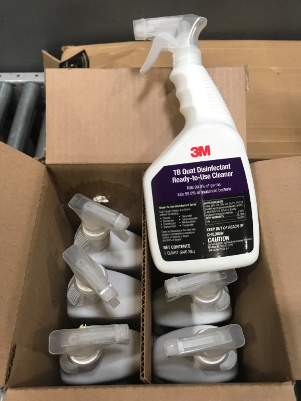 Photo 2 of 3M TB Quat Disinfectant Spray, Ready-to-Use Cleaner, Kills 99.9% of Germs, 6 Spray Bottles, 1 qt