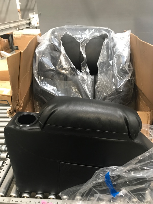 Photo 1 of **PARTS ONLY**
black leather chair 