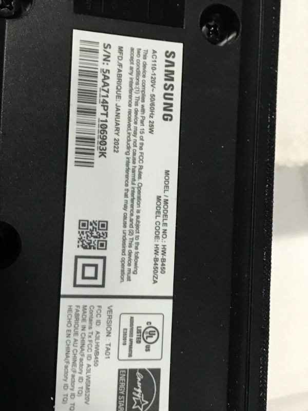 Photo 5 of SAMSUNG HW-B450 2.1ch Soundbar w/Dolby Audio, Subwoofer Included, Bass Boosted, Wireless Bluetooth TV Connection, Adaptive Sound Lite, Game Mode, 2022 HW-B450 Soundbar