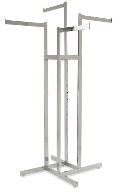 Photo 1 of 4-WAY GARMENT RACK WITH STRAIGHT ARMS - RECTANGULAR TUBING UPRIGHTS
