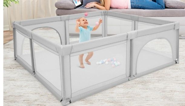 Photo 1 of Baby Playpen Infant Large Safety Play ,Grey