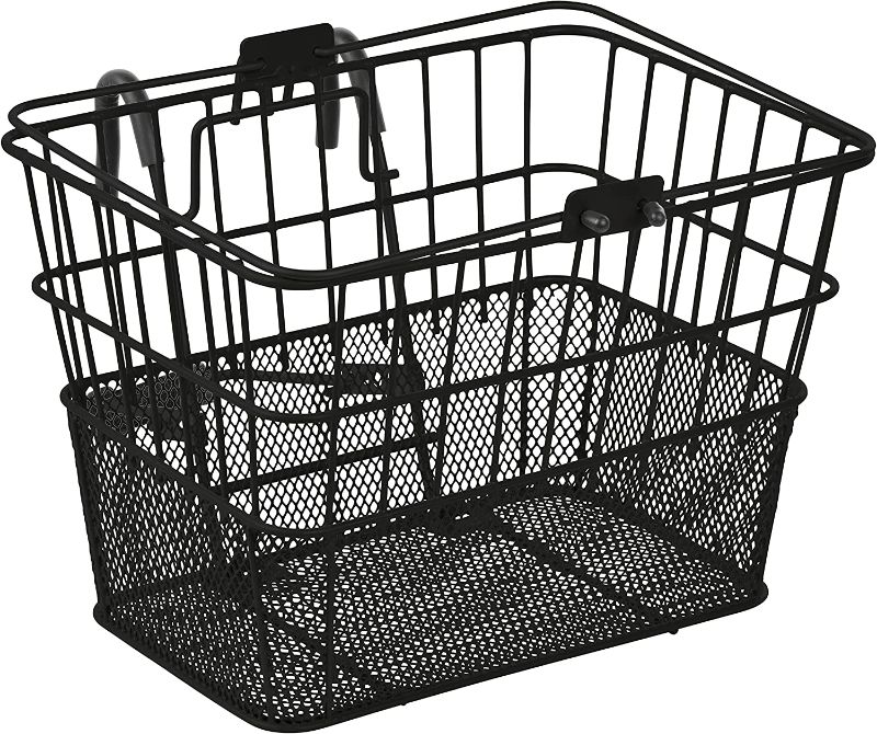 Photo 1 of  Detachable Front Bike Basket Steel Half-Mesh with Integrated Detachable Hooks and Built-In Handle, Easy Assembly and Portability for Bicycles
