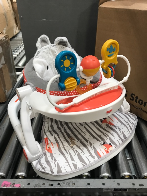 Photo 1 of Fisher-Price Premium Sit-Me-Up Floor Seat with Toy Tray - Peek-a-Boo Fox Portable Baby Chair with Snack Tray and Toys
